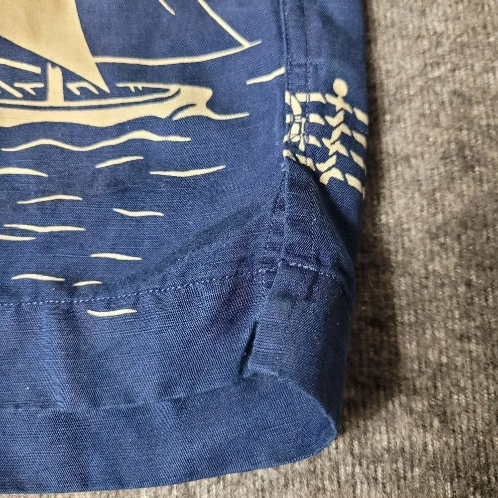 Vtg 90's Polo Ralph Lauren Mens Shirt Sleeve Shirt Size S Boat Sail Blue Yacht - Picture 6 of 10